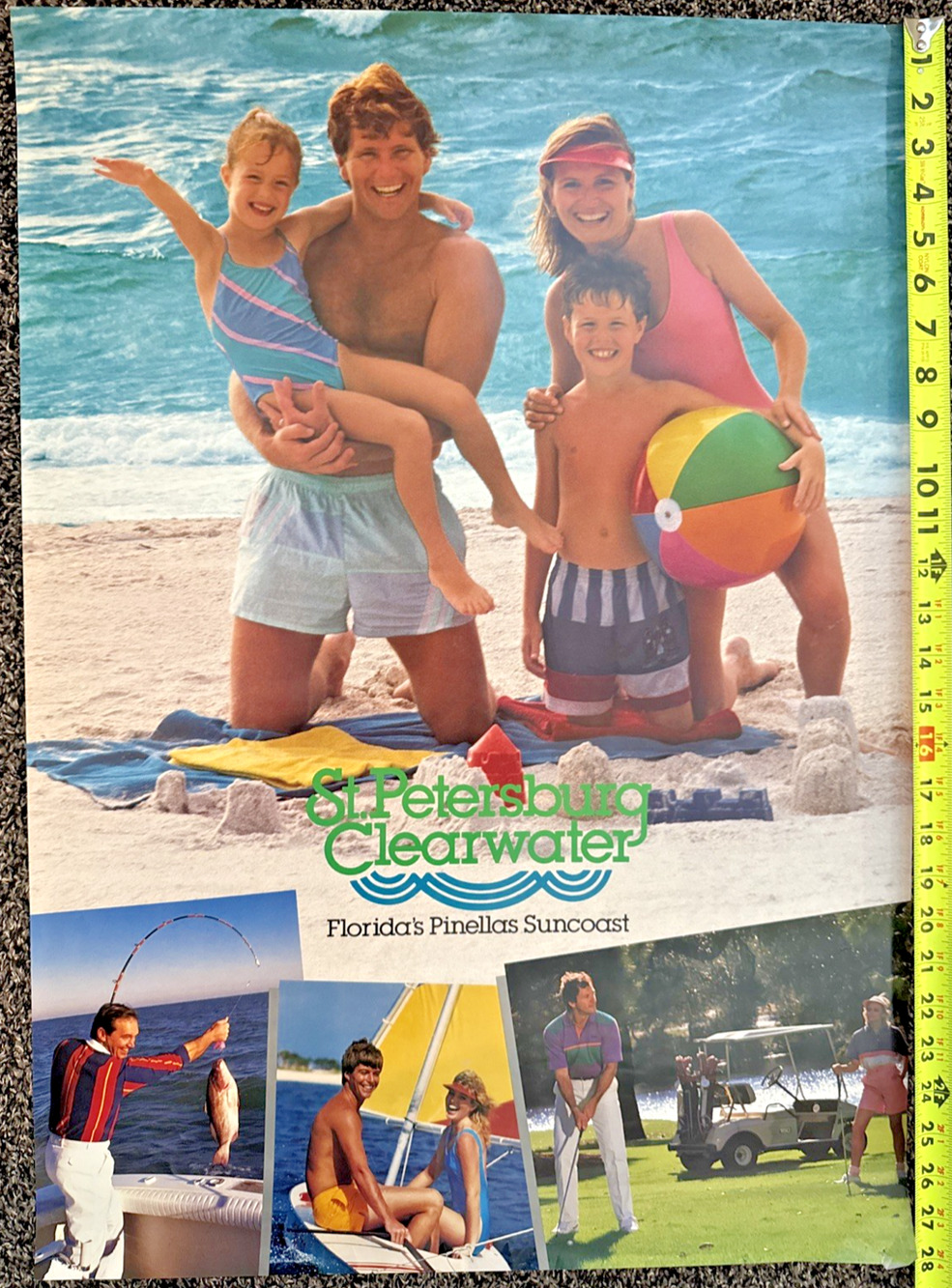 St. Petersburg Poster Clearwater Beach Florida Pinellas Suncoast Travel 28" x20"